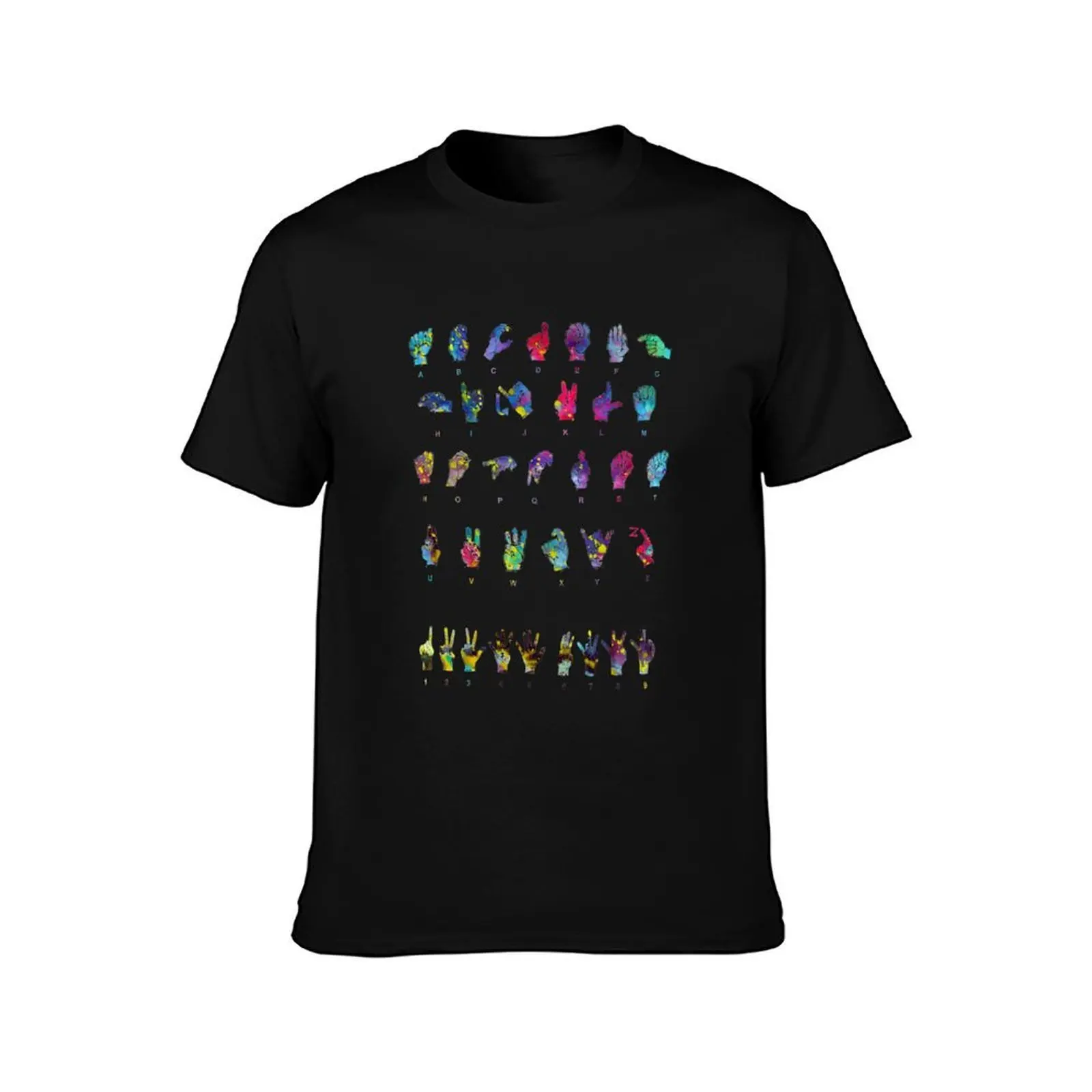 Sign Language Alphabet T-Shirt Durable Work Wear T-Shirt