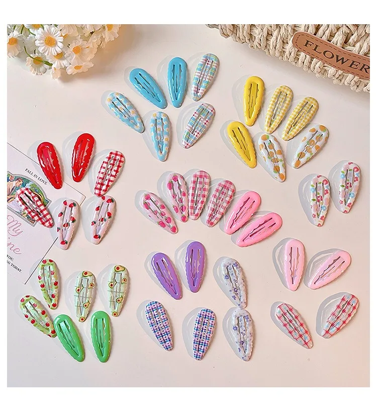 3 Teile/satz Neue Kinder Schöne Erdbeere Ornament Haar Clips Baby Mädchen Plaid Rechteck Barrettes Haarnadeln Kinder Haar Zubehör – Detail 9