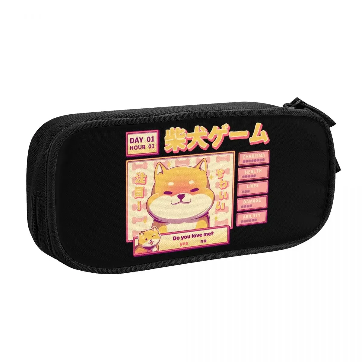 Custom Cute Cool Shiba Inu Dog Novel Pencil Case for Girls Boys Japanese Pet Animal Large Storage Pen Bag Box School Accessories