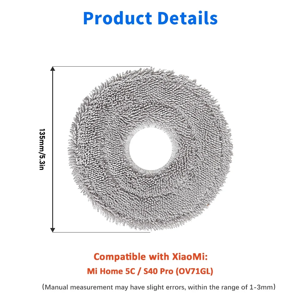 For Xiaomi S40 Pro/OV71GL / S40/OV81 Robot Vacuum Cleaner Consumables Hepa Filter Mop Cloth Main Side Brush Accessories Parts