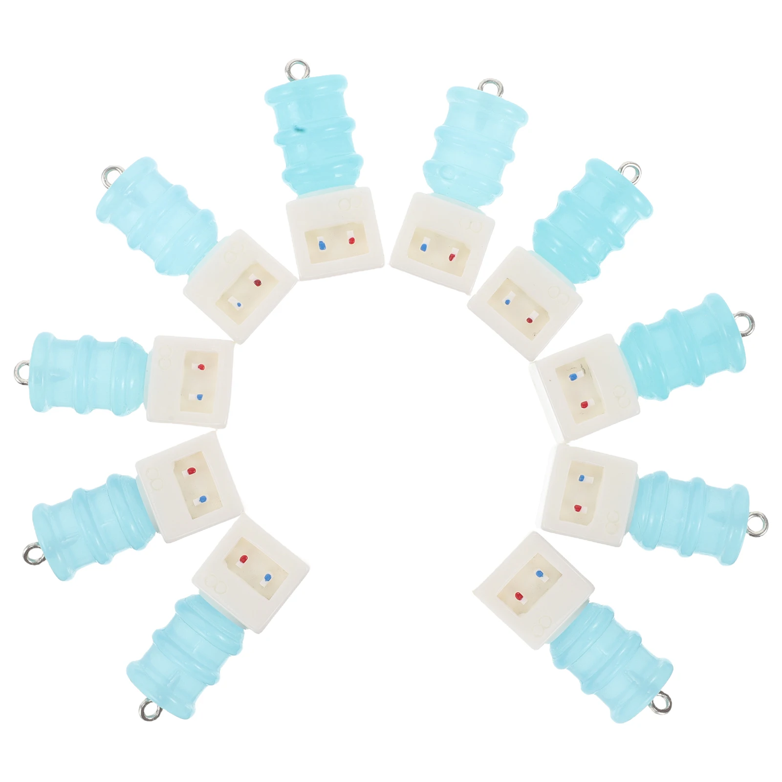

10 Pcs Mini Water Dispenser Pendant Jewelry Cute Charms Suite Cup Keychain Coffee for Keychains Resin Bubble Tea