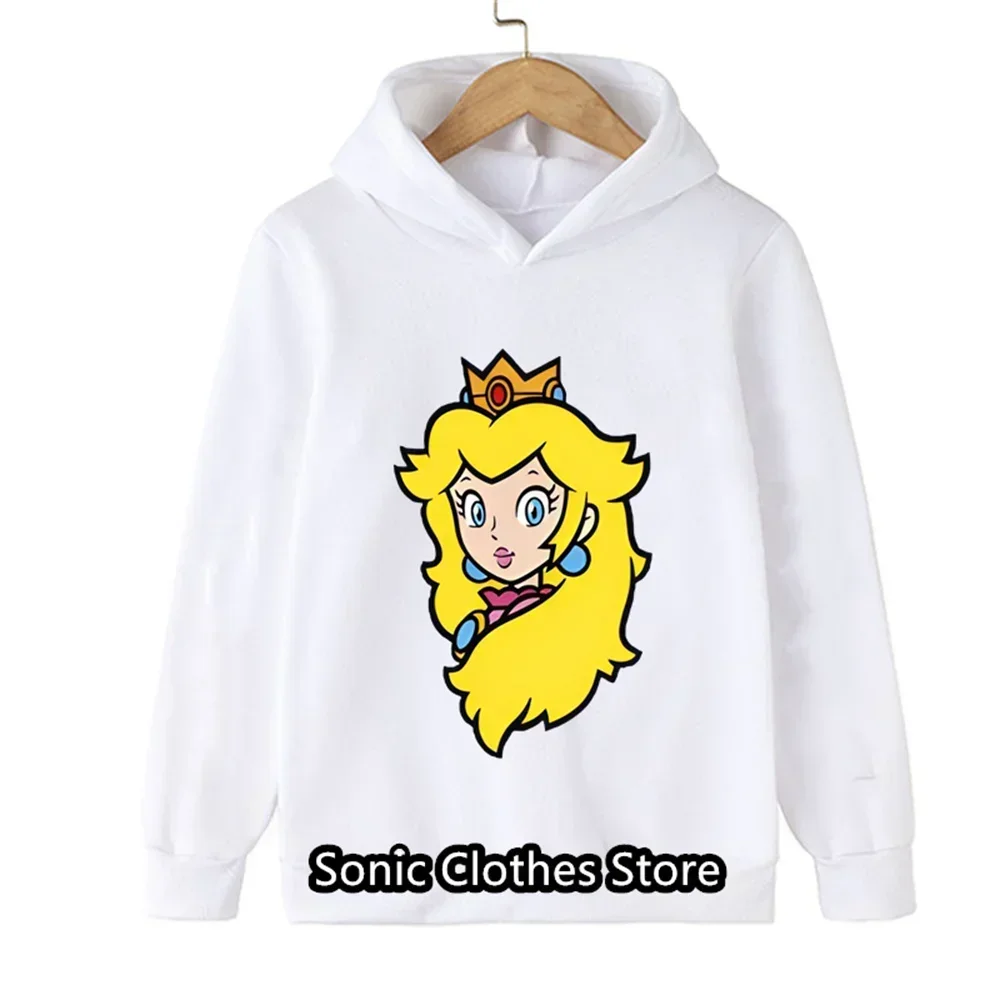 أزياء الأطفال لعبة ماريوس البلوز للبنين والبنات الكرتون البلوز الأطفال الدافئة هوديي الأميرة الخوخ قمم