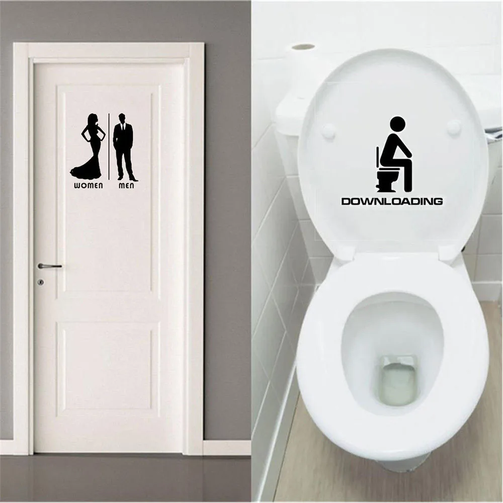 Waterproof Bathroom Removable Home Art Wall Sticker Door Decor Vinyl Poster Toilet Decals