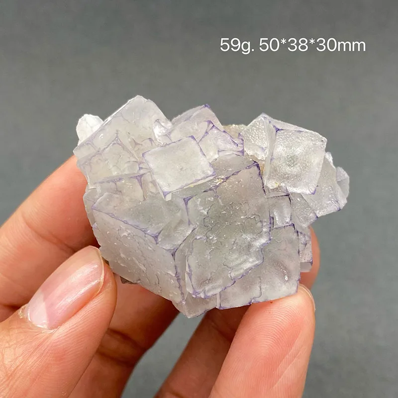 100% natural Purple edge fluorite mineral specimen healing crystal gem collection