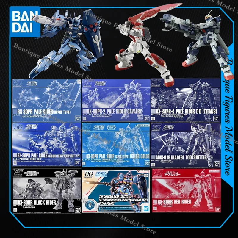 Bandai Genuine HG RX-80PR PALE RIDER AMX-018 TODESRITTER BLACK RED RIDER Anime Action Figure Assembly Collection Model Gift Toys