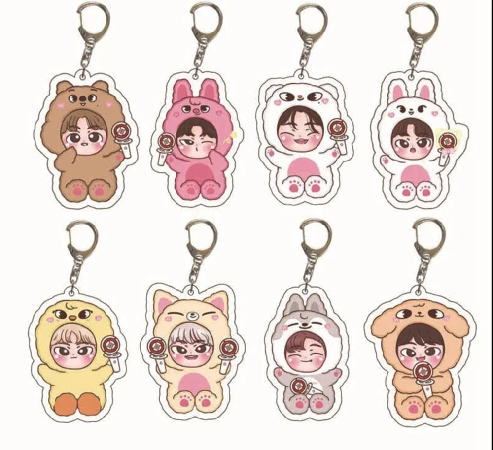 Popular Korean Kpop Band Keychain Idol Boy Rm Jin Suga Jhope Jimin V Jungkook Doll Bag Pendant Jewelry Key Holder Accessories