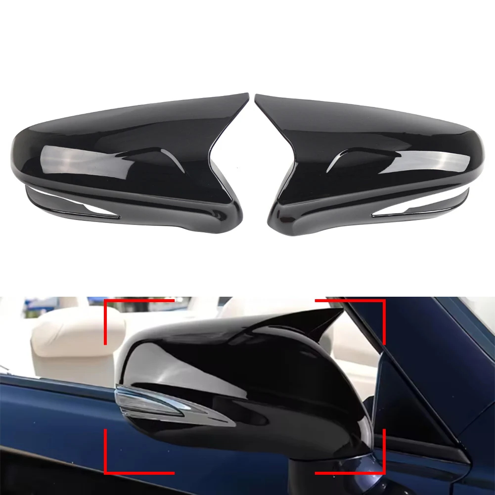 1 Pair Glossy Black Rearview Mirror Cover Caps For Lexus ES350 IS350 IS250 LS460 LS600h 09-2012 RX RX270 RX350 RX450 2009-14