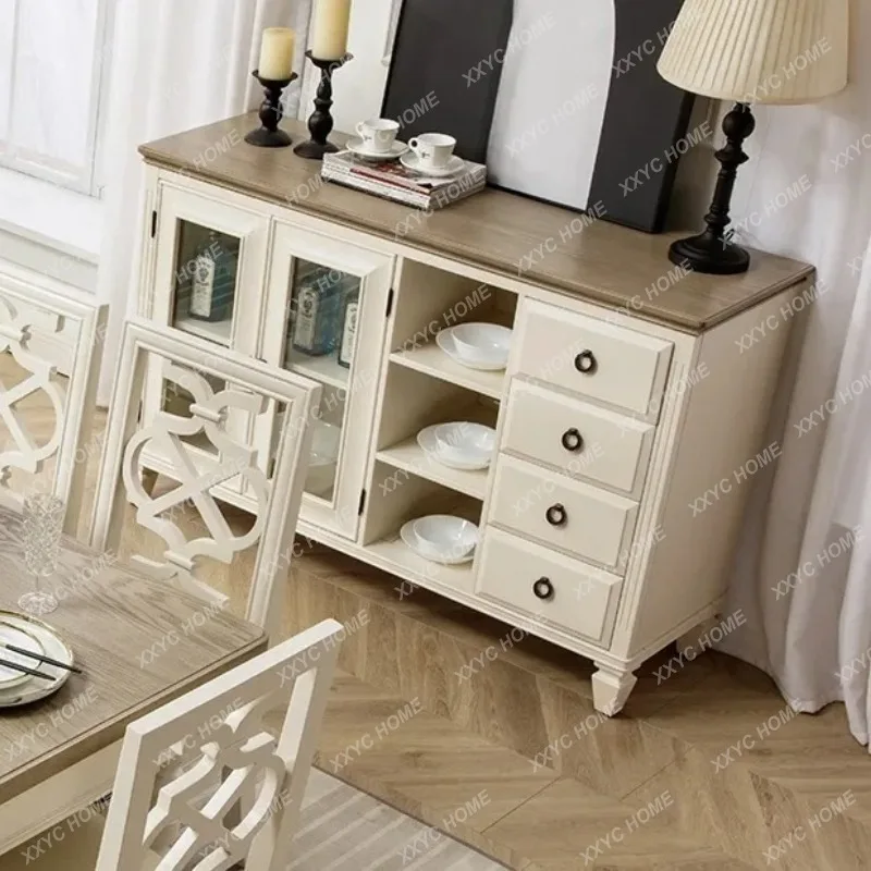 XX side cabinet kitchen living room household all solid wood light luxury retro wall storage