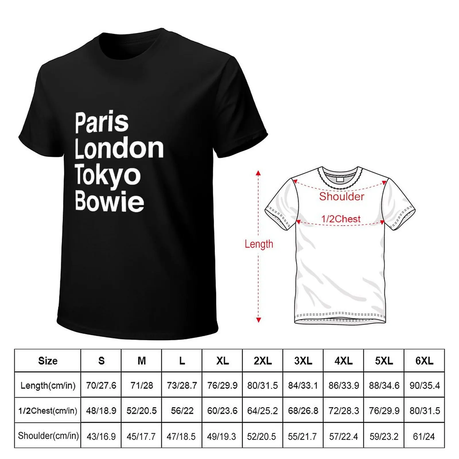 Bowie Paris Tokyo London Design T-Shirt customs graphic shirts men clothings