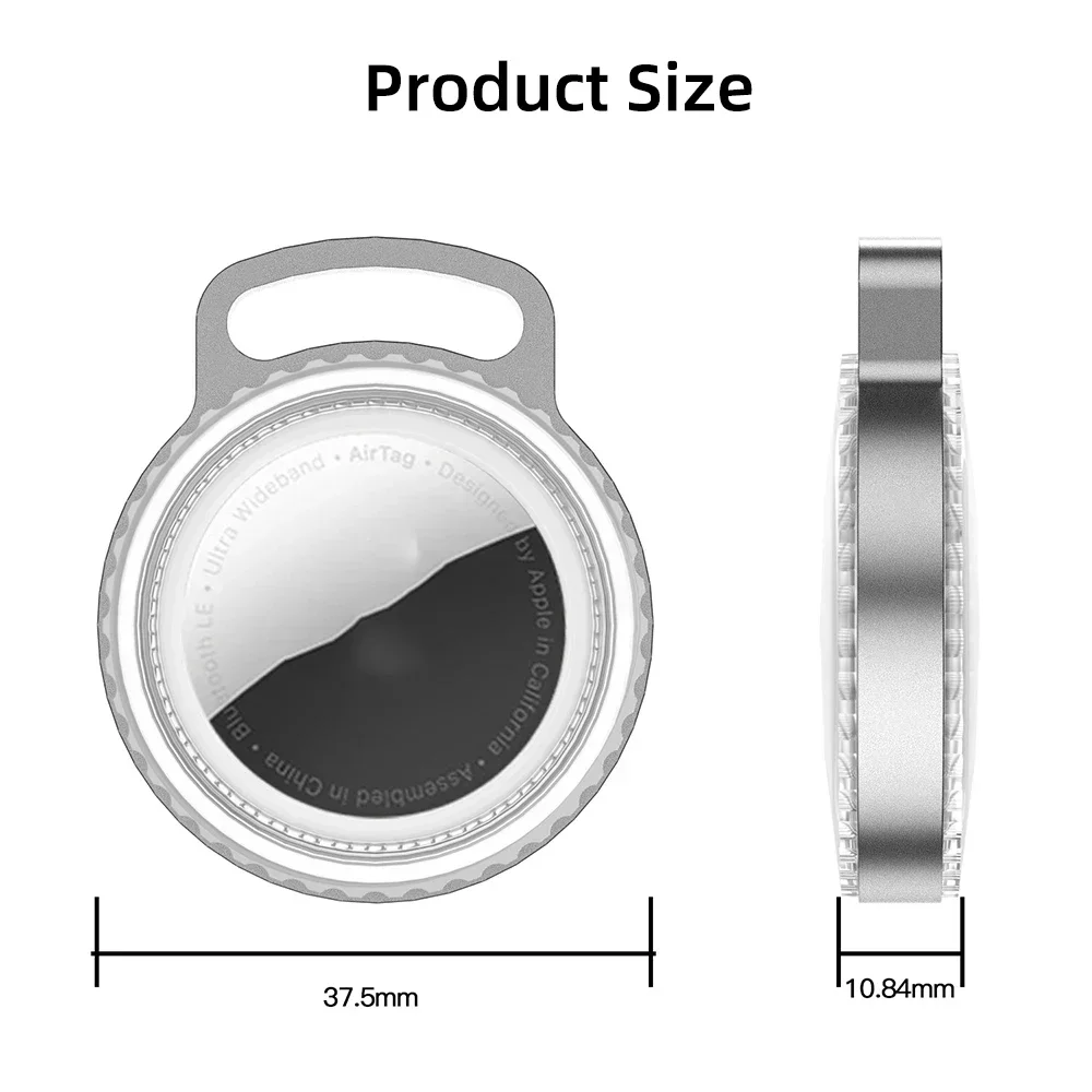 حافظة معدنية من الألومنيوم والتيتانيوم CJ لغطاء حماية صلب Airtag مع حامل سلسلة مفاتيح مقاوم للماء وخفيف الوزن ومتين، #6