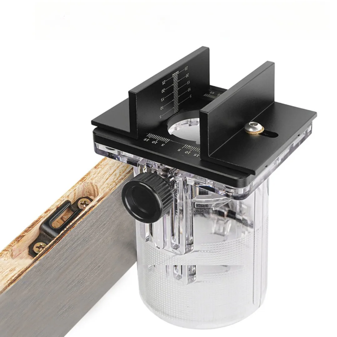 2-in-1 Woodworking Connector Slotting Cutter Invisible Joint with Straight Through Mortise Templates Edge Trimmer Cutter Tool