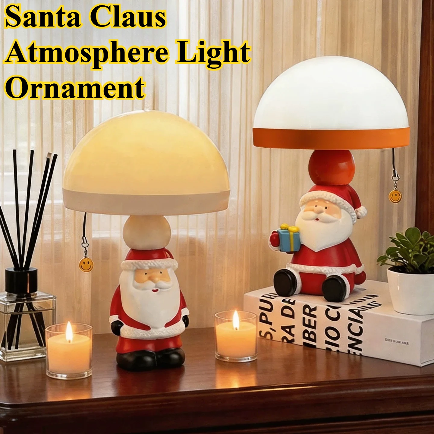 Cartoon Standing Santa Claus Glowing Home Decoration Ornaments Bedroom Cute and Interesting Modeling Atmosphere Handicrafts