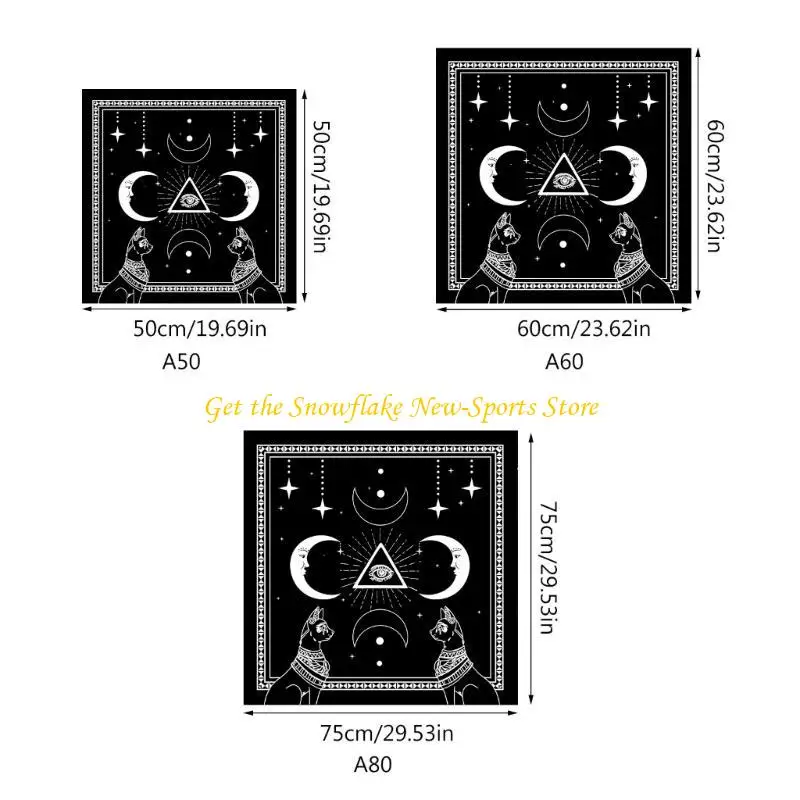 E56D 49x49cm Tarjeta Tarot mantel FUCHA GEOMÉTRICA GEOMÉTRIC