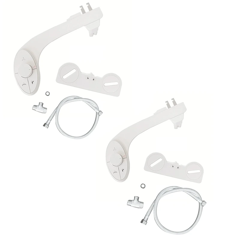 Bidet Sprayer Attachment For Toilet Non-Electric Self-Cleaning Dual Retractable Nozzles Adjustable Water Pressure A Durable