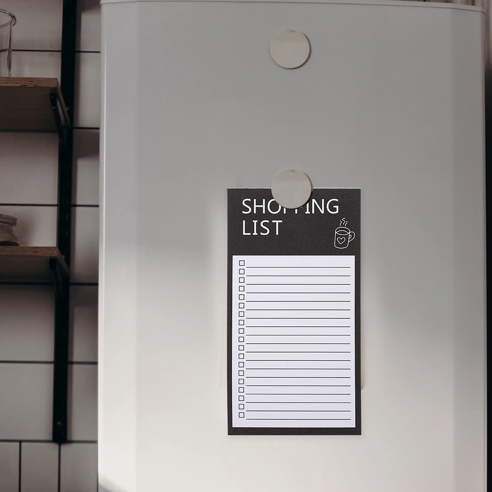 

Magnetic Notepad 3PCS Fridge Grocery List Notebook Black Smooth Writing for Refrigerator Metal Gift Idea To Do
