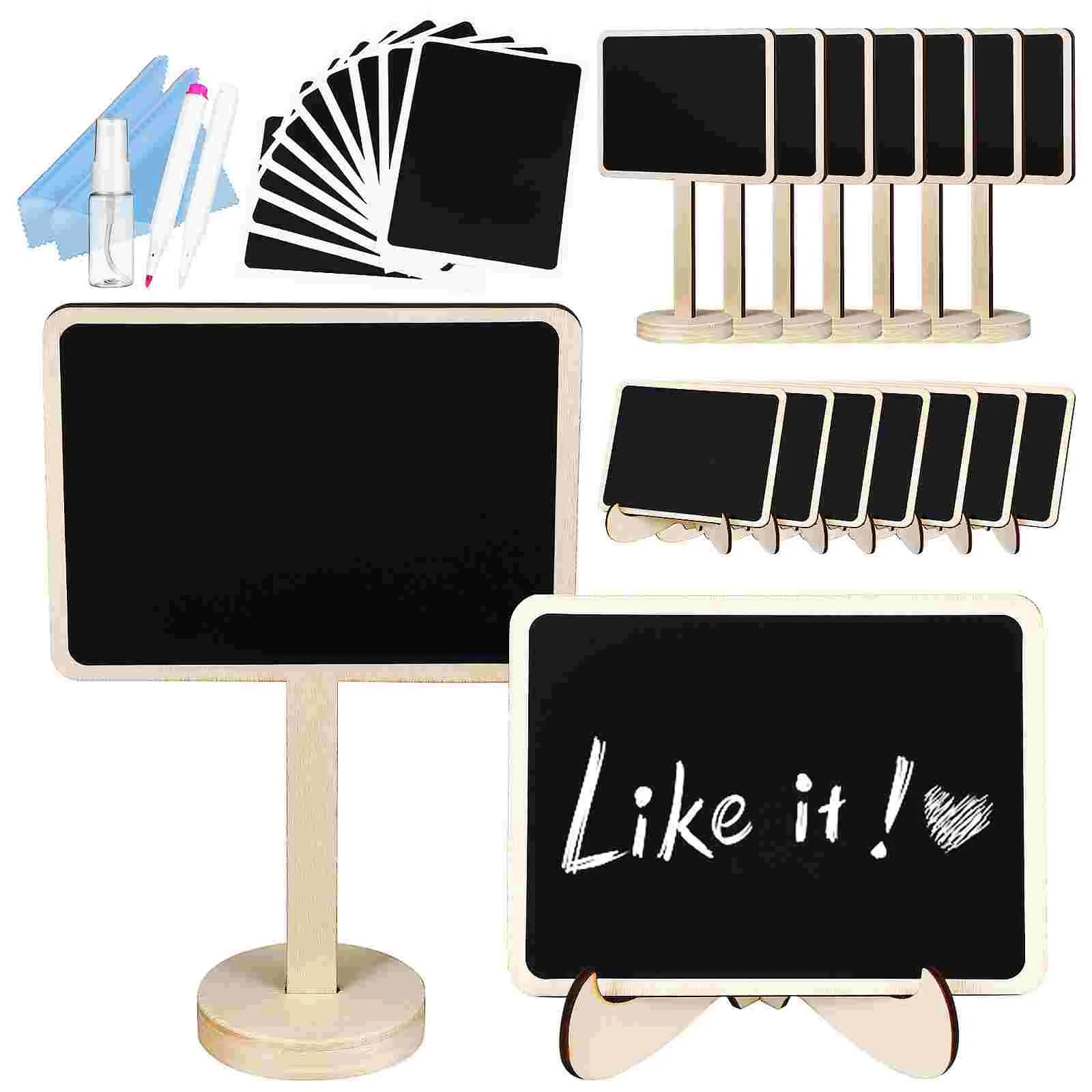 Ornaments Lovers Labels Mini Chalkboards Plastic Small Signs with Stand Food for Party Buffet