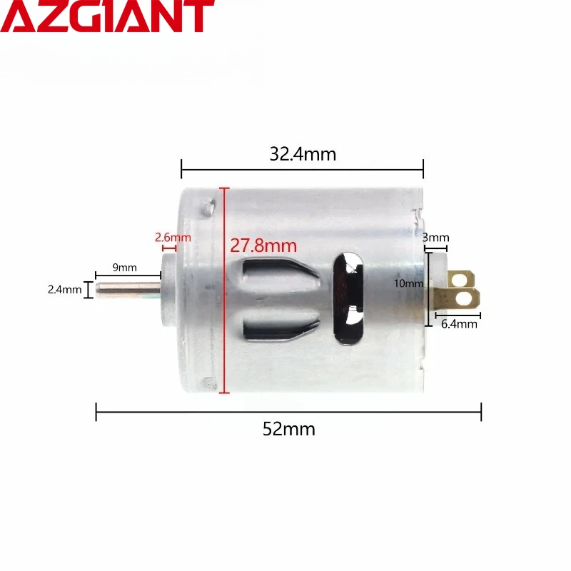 

For MABUCHI RS-365SH-11240 Micro Motor DC 6V~24V 12V 6000RPM High Speed Metal Brush Electric Motor 2.3mm Shaft Round 27.5mm