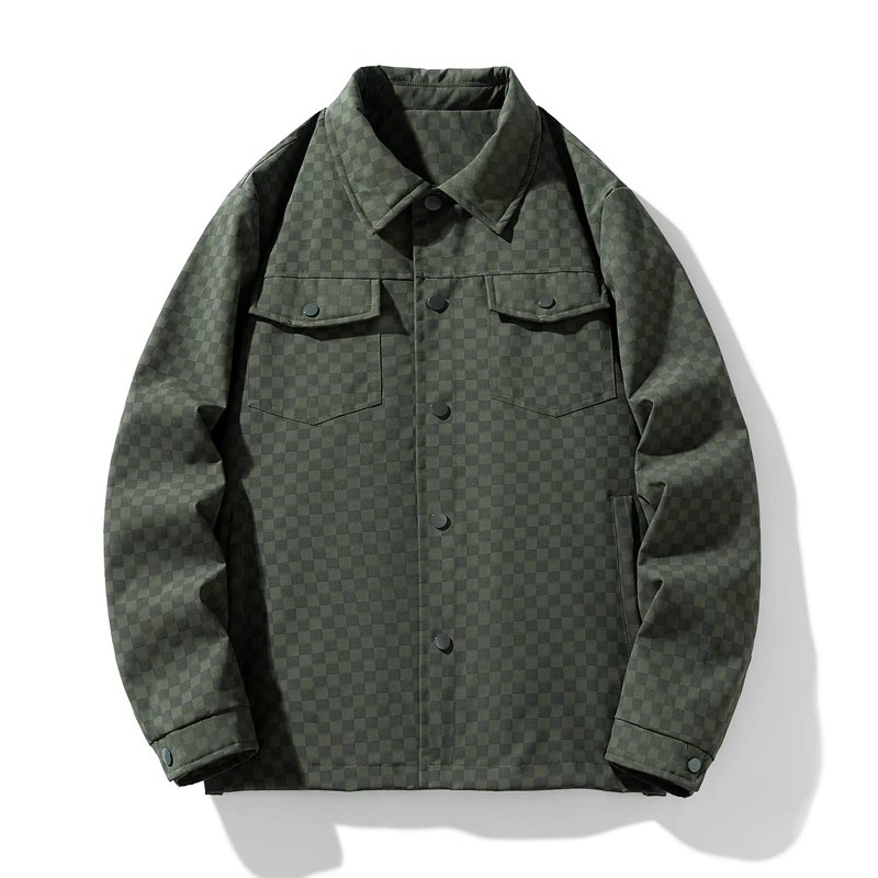 Chimadt-Manteau à carreaux multi-poches pour hommes, veste chemise, mode décontractée, bureau en plein air, revers d'affaires, version coréenne, marque supérieure