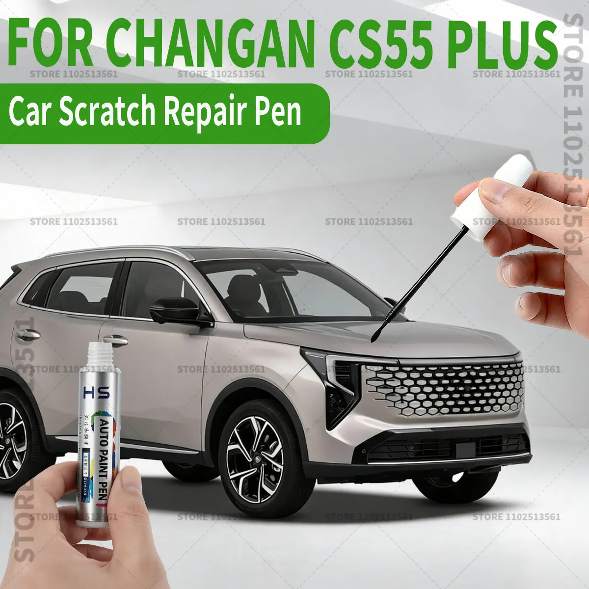 Car Paint Repair Pen Paint Scratch Repair Accessories For 2019-2025 Changan CS55 PLUS White 158 Gray Red C11 RF4 Black LC2 Blue