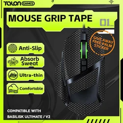 TALONGAMES Cinta de agarre de ratón para Razer Basilisk Ultimate/V2, absorción de sudor de Palma, antideslizante, corte para encajar, fácil de aplicar, 1 paquete