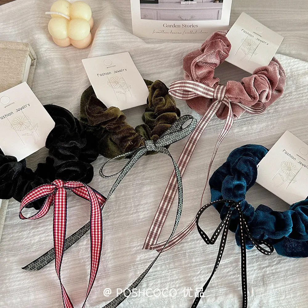 

Лента для волос, комплект из 2 предметов, бархатный бант, дизайн, кавайные аксессуары для волос для девочек, повседневное использование