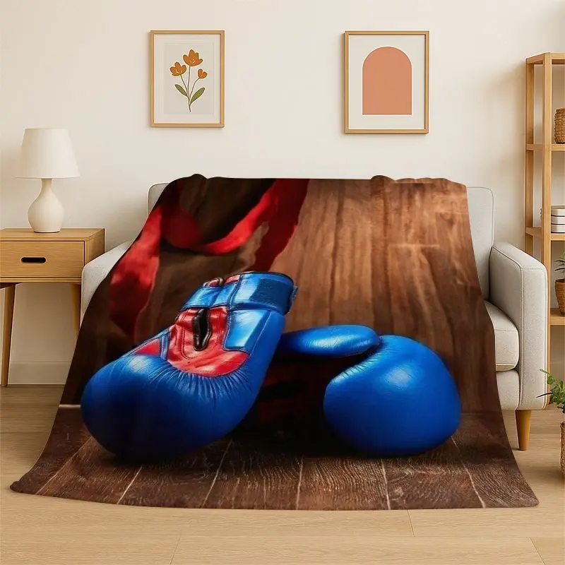 Creativity Fight Boxing Gloves Boxer Flannel Blanket Soft Throw Blanket for Bedroom Living Room Bed Travel Camping Picnic Nap
