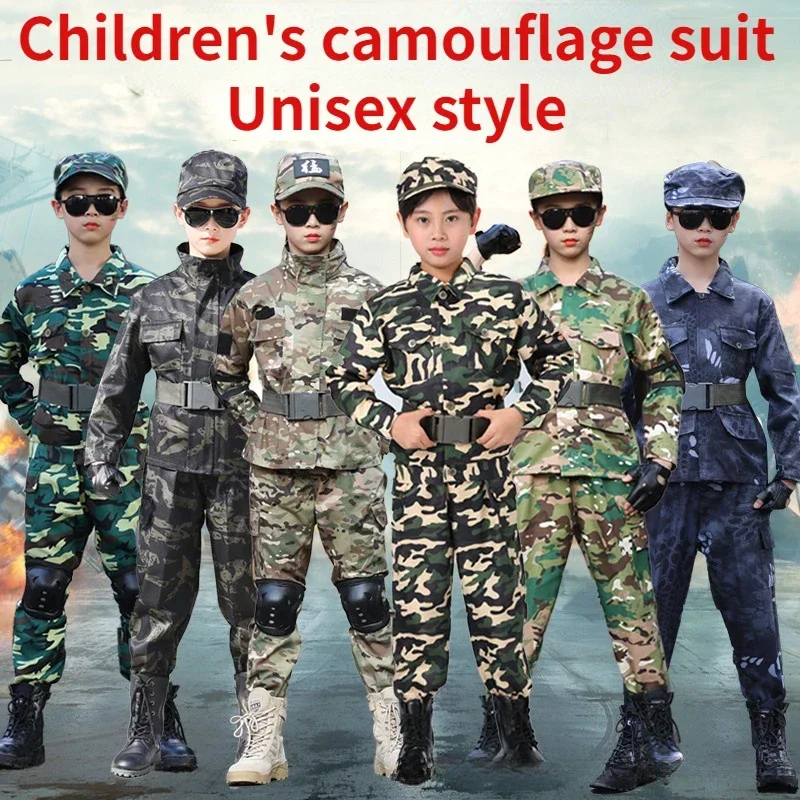 Children's camouflage suit, boys' performance suit, outdoor military training,summer camp performance suit, spring and summer