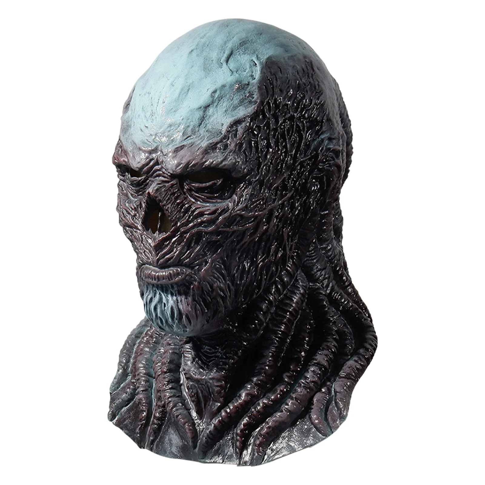 

Blue Zombie Vecna Scary Face Cover For Vecna Latex Headgear Creepy Full Head Cover Horror Ghost Face Shield Fancy Dress Cosplay