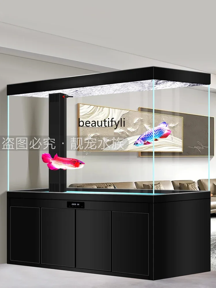 

Medium and Large Dragon Fish Tank Super White Glass Aquarium Living Room Home Screen Bottom Filter