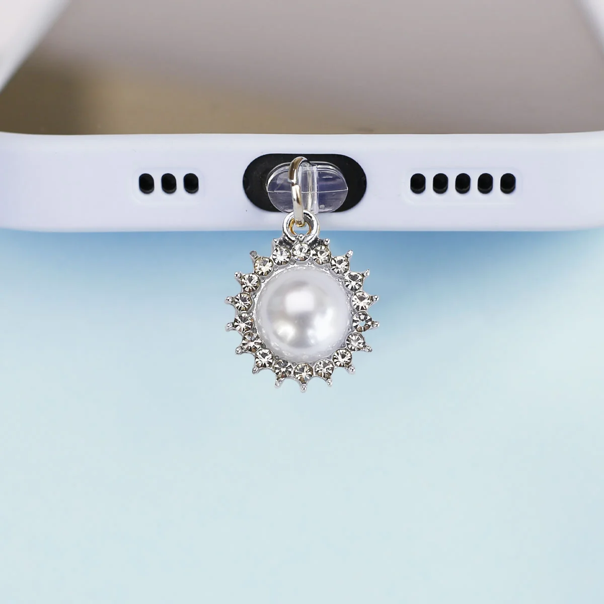Telefon-Staubschutz mit Diamant-Katzenaugen-Steinanhänger, Hängedekoration, Telefonzubehör für iPhone Typ-C-Anschluss Staubschutz – Detail 2