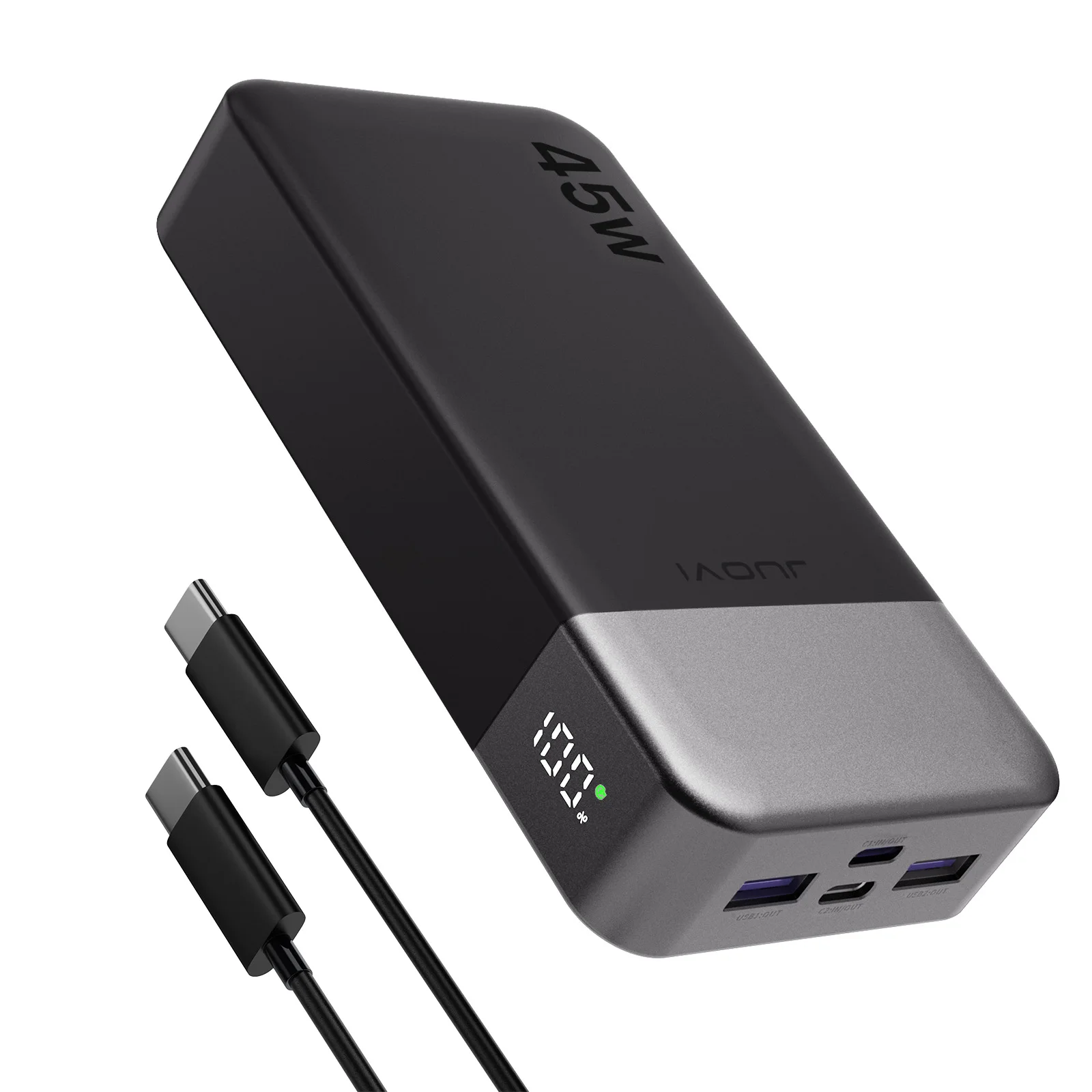 20000mAh Power Bank JUOVI J2621 Portable Charger 45W PD3.0 QC 4.0 Fast Charging Battery Pack with LED Display for iPhone 16 17