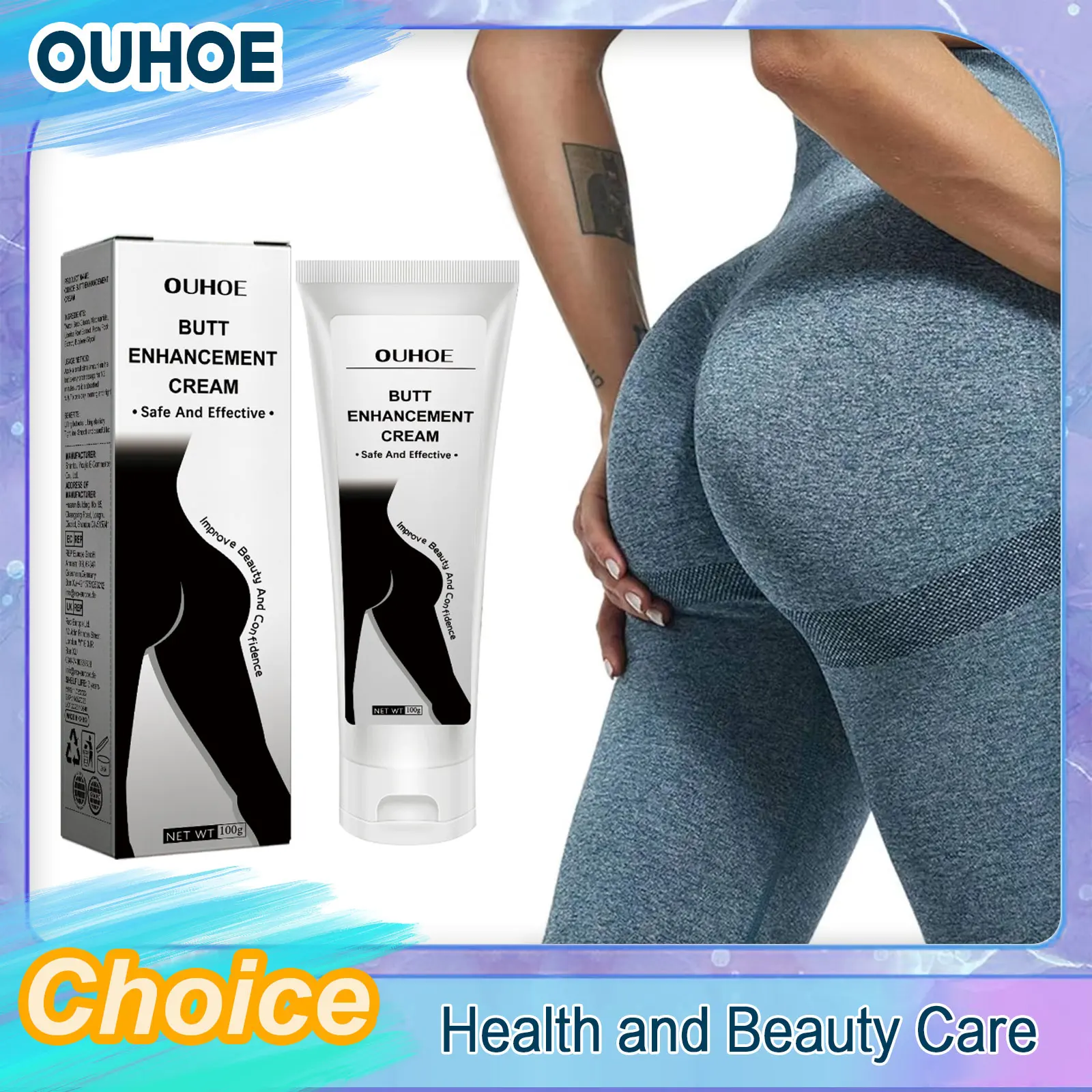 Sexy Hip Cream Fast Growth Lift Up Plump Butt Big Ass Enlarger Prevent Sagging Collapse Enhancement Buttocks Firming Balm 100g