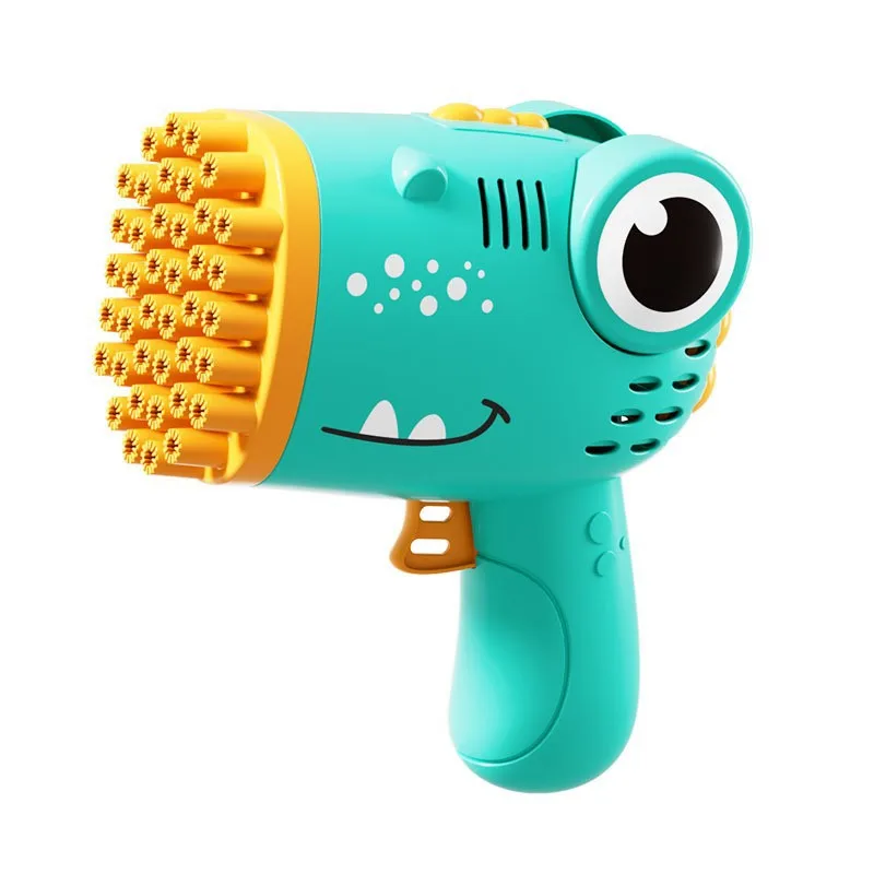 New Cartoon Bubble Machine Toy 40 Holes Cute Dinosaur Children Automatic Electric Bubble Gun Outdoor Bubble Blowing Toys