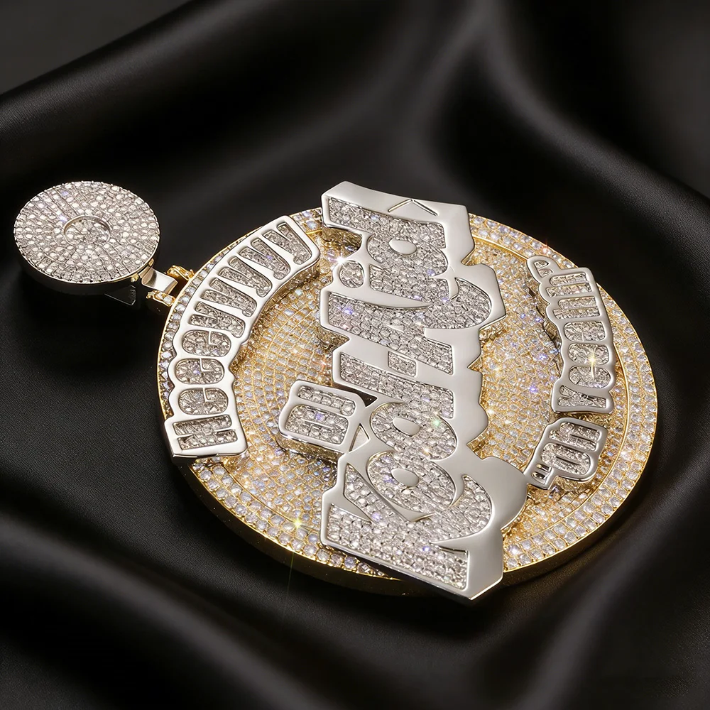 

Подвеска-диск в стиле хип-хоп NY с буквами, персонализированное ожерелье, кулон-шарм с круглым логотипом или именем, ювелирное украшение для подарка
