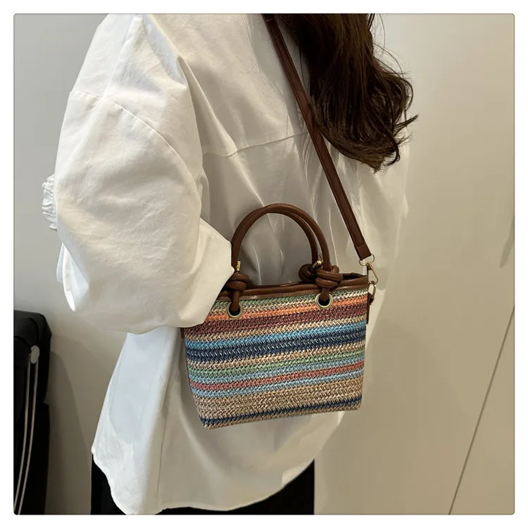 

Сумки на плечо, маленькие сумки, соломенная сумка-ведро, женская летняя новая повседневная сумка через плечо через плечо