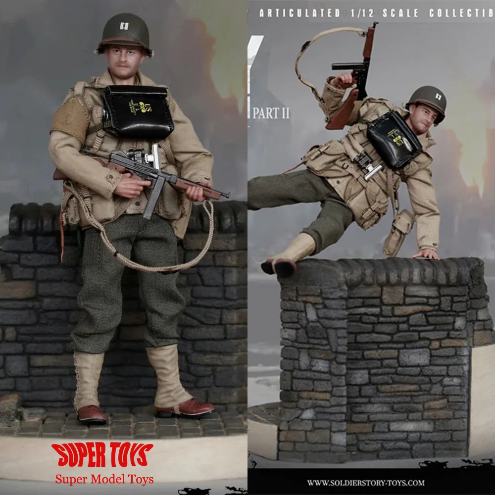 

SOLDIER STORY SSM004 1/12 Scale Mini WWII US. 2nd Ranger Battalion Captain 15cm Male Solider Action Figure Model Toys Platform