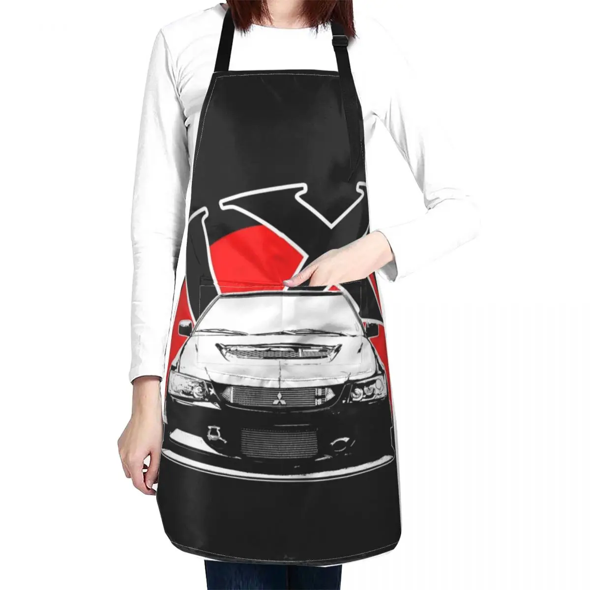 The Evo IX Front View 2 Apron Cooking Woman Kitchen Apron