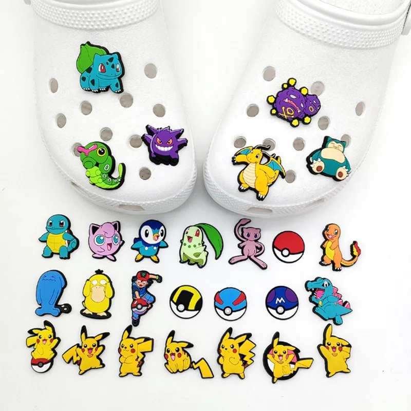 Miniso Pokemon-abalorios para zapatos, accesorios para sandalias, decoraciones para zapatos, alfileres para niños y niñas, regalo de recuerdo, sandalias bonitas que combinan con todo