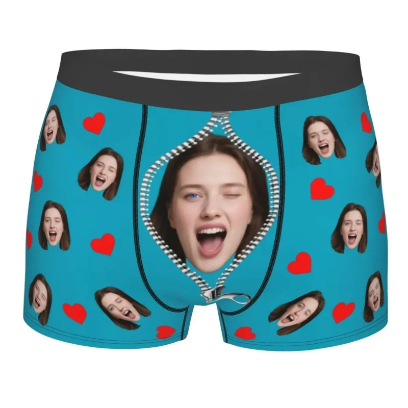 Personalized Photo Gift for Him - Custom Face Men's Boxer Briefs for Valentine's Day & Anniversaries