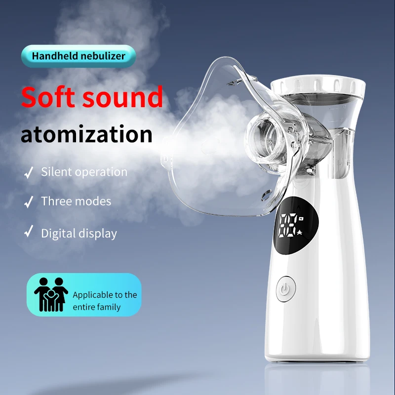 JUSTLANG 2026 Nuevo Nebulizador Portátil de Mano, Inhalador con Pantalla Digital Inteligente, Nebulizador de Malla Silencioso para Adultos y Niños, Uso Doméstico