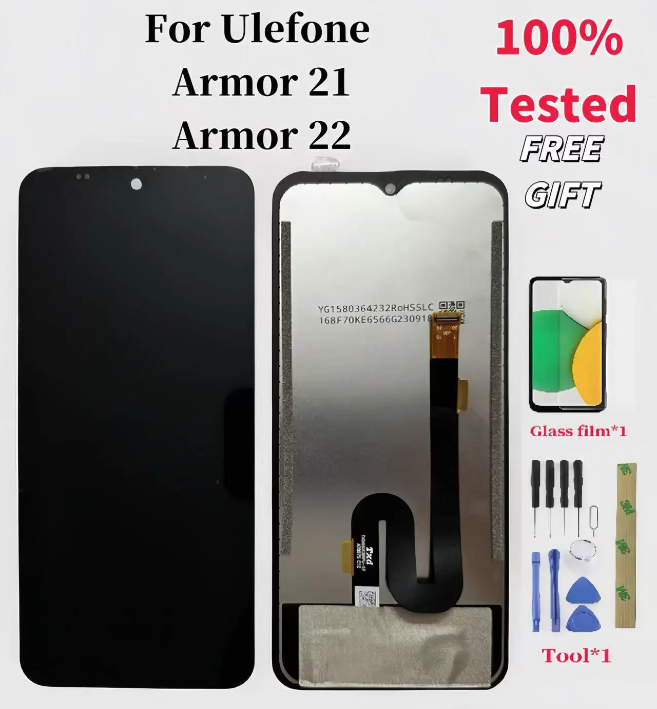 Pop 6.58 Inches For Ulefone Armor 21/22 LCD Display + Touch Screen Assembly Replacement For Armor 21/22 LCD + Tools