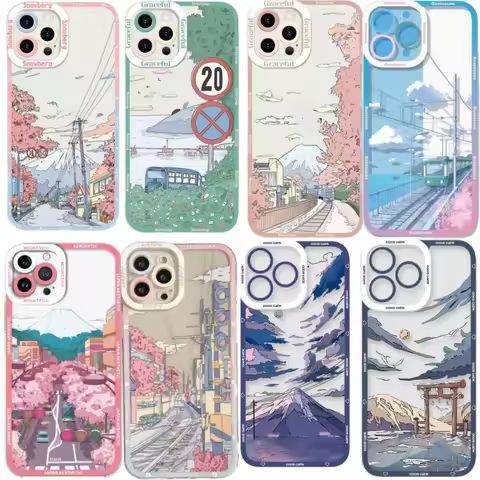 Phone Case for Infinix Note 30 40 30i Hot 40 Pro 30 Play 30i Smart 8 Tecno Spark 10 20 Camon 30 19 Neo Cute Anime Scenery Cover