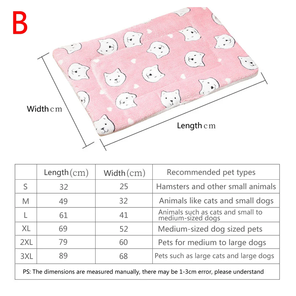 Flannel Pet Mat Dog Bed Cat Bed Thicken Sleeping Mat Dog Blanket Mat For Puppy Kitten Pet Dog Bed for Small Large Dogs Pet Rug