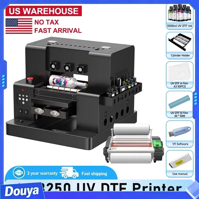 A3 UV DTF Printer for A3/A4 L805 UV Flatbed Printer A4 UV Printer Machine For Varnish Print Metal Acrylic Wood Sticker