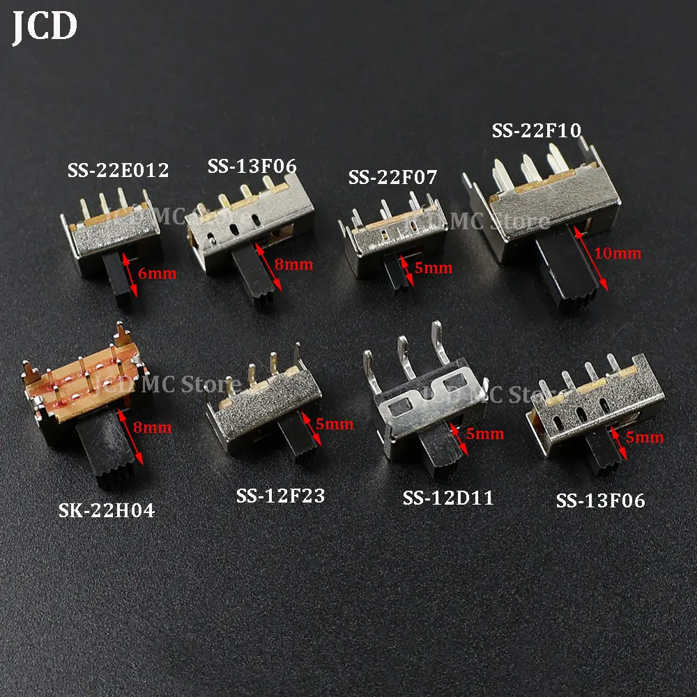 10/20/50PCS SS13F06 SS12 SS/SK-22 Slide Switch Slide Gear Fluctuation Band 2/3 File Single Double Horizontal Mini Slide Switch