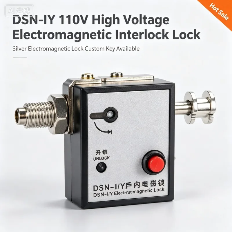 DSN-IY 110V High Voltage Electromagnetic Interlock Lock, Silver Electromagnetic Lock Custom Key Available