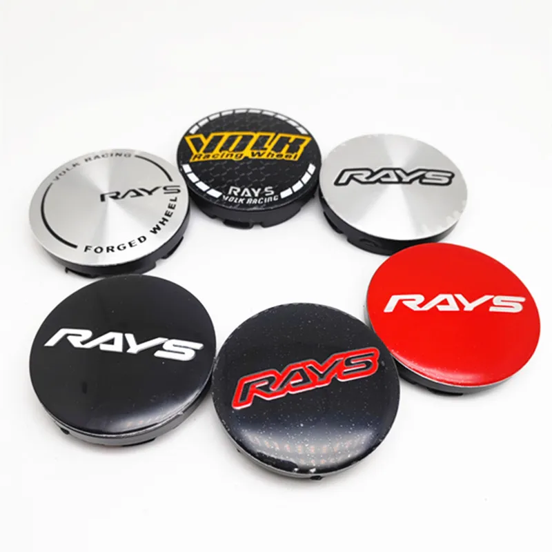 4pcs 56mm 53mm Volk Rays Racing Wheel Center Caps Hub Car Styling Rims Replacement Rims Cover Emblem Badge Auto Accessories