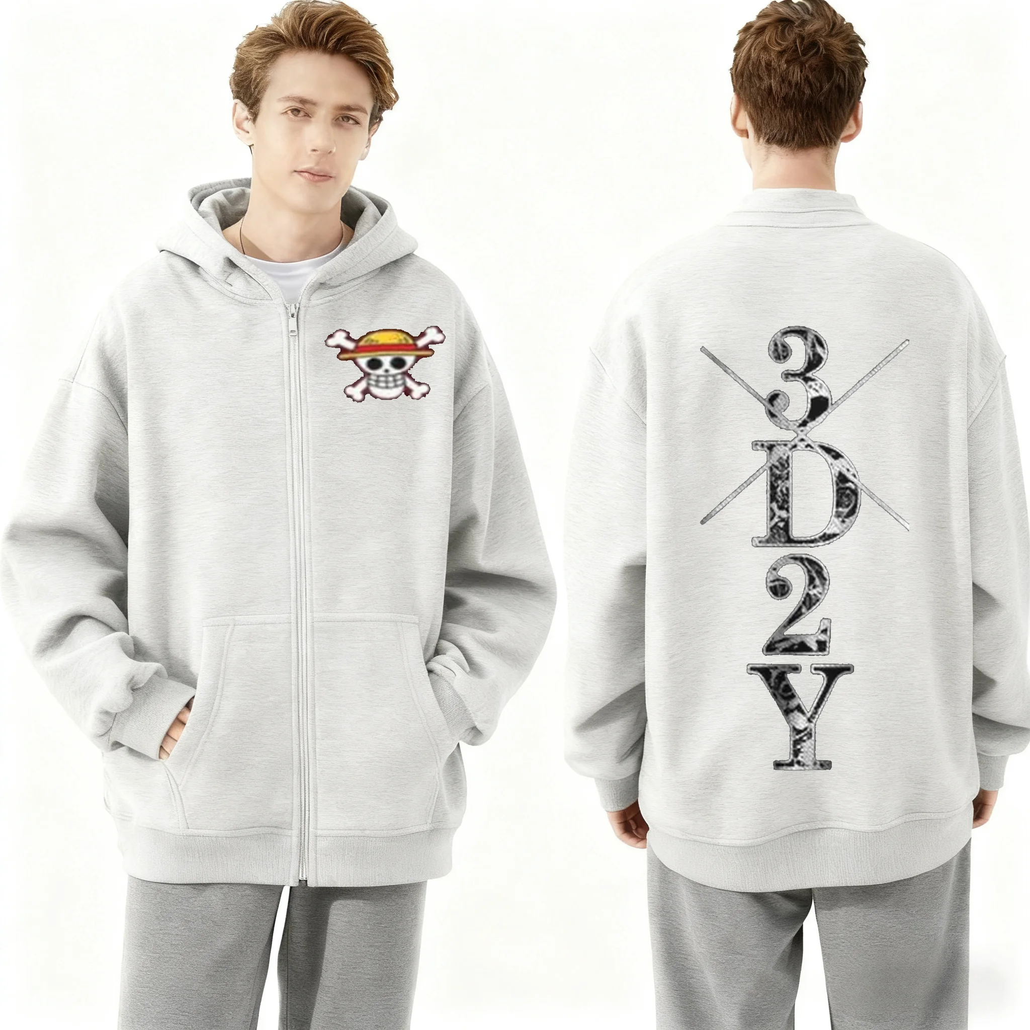 

Мужская толстовка на молнии One Piece Zoro в стиле аниме, новая осенне-зимняя хлопковая уличная одежда, повседневная футболка с топом и узором Y2k, мужская и женская