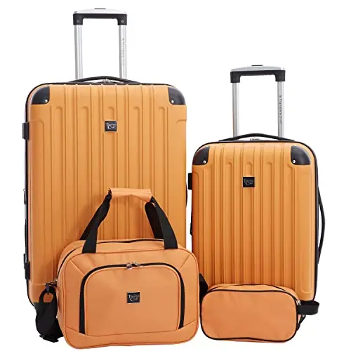 

Travelers Club Midtown Hardside 4-Piece Luggage Travel Set, Butterscotch
