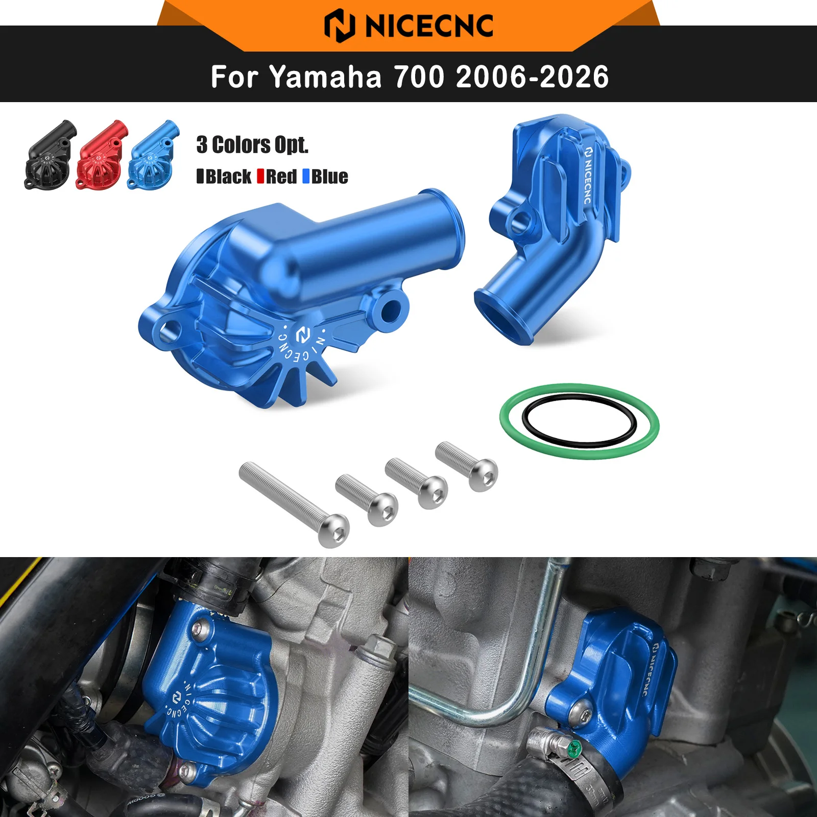 

NICECNC Raptor 700, крышка впускного и выпускного насоса для Yamaha Raptor 700 2006-2024 700R 2009 2011-2024, герметичная алюминиевая заготовка